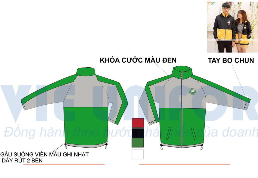 Đồng phục áo gió Eco green